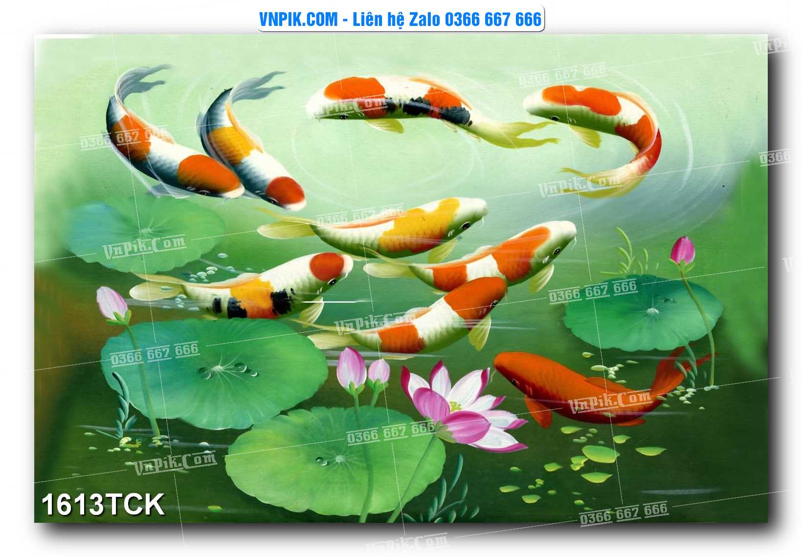 Tranh Hoa Sen – Cá Koi – Cá Chép 1613TCK