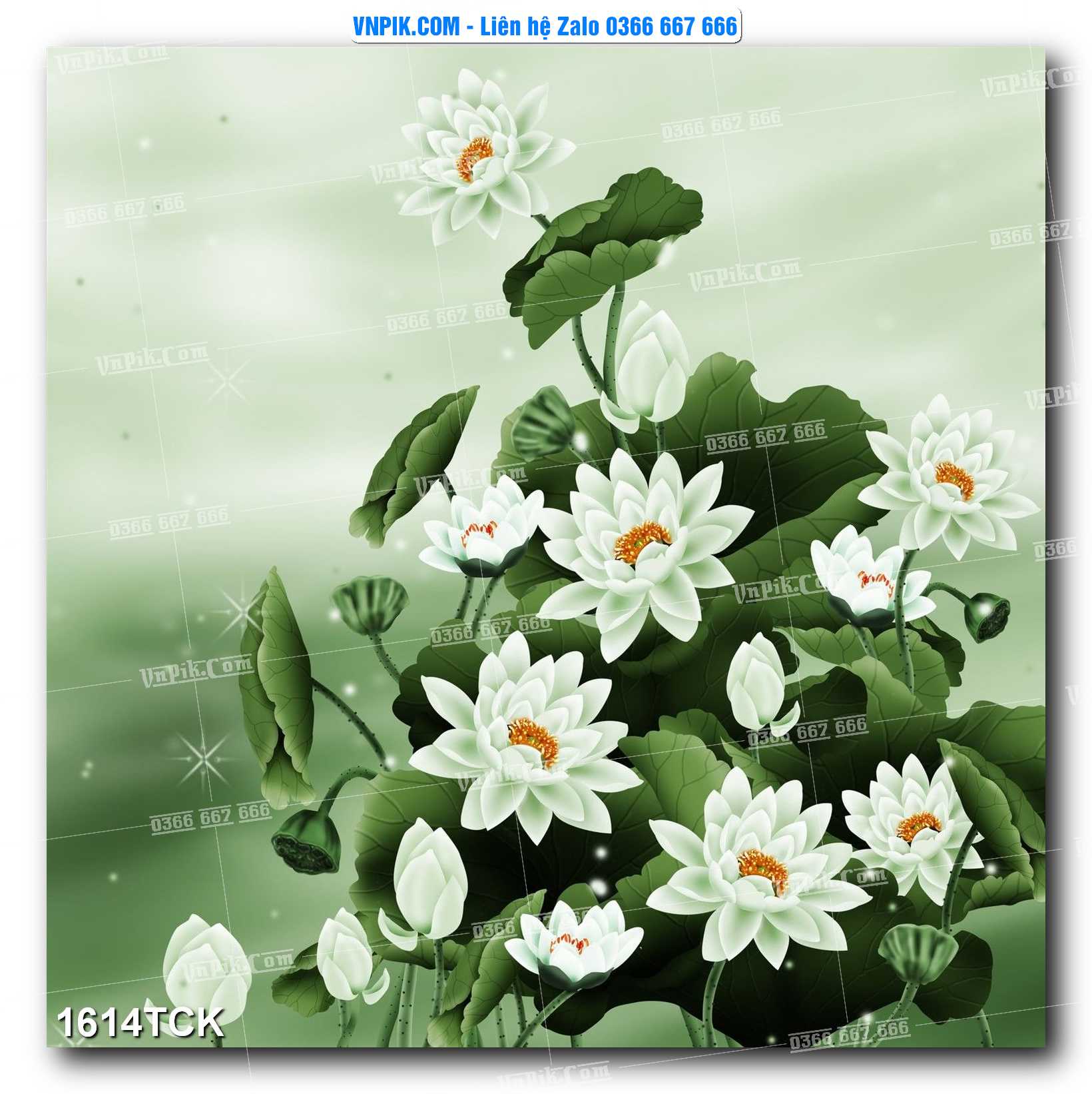 Tranh Hoa Sen – Cá Koi – Cá Chép 1614TCK