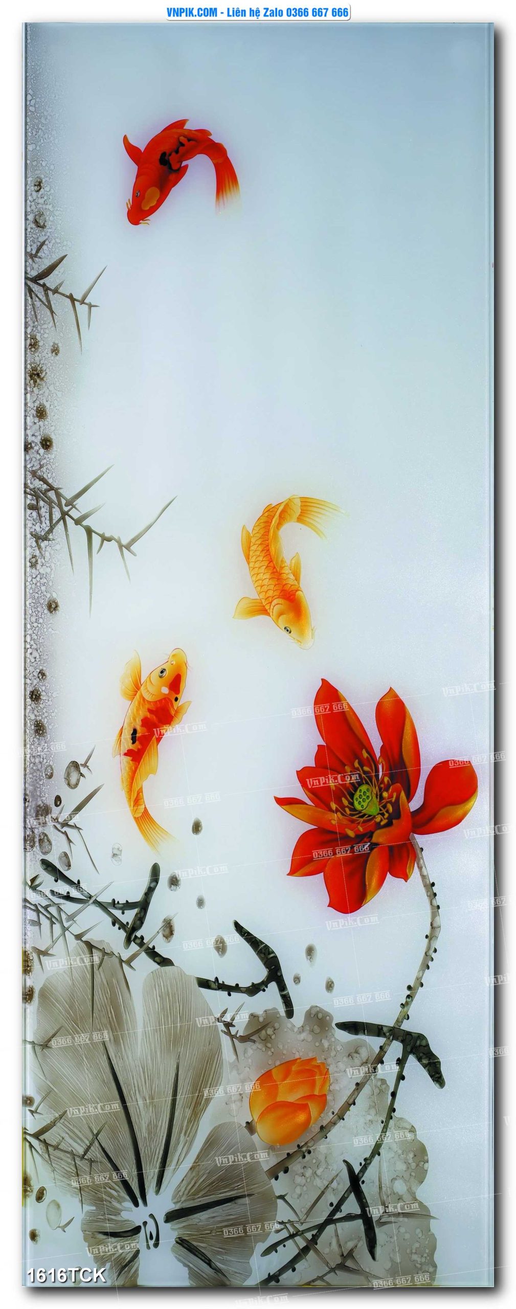 Tranh Hoa Sen – Cá Koi – Cá Chép 1616TCK