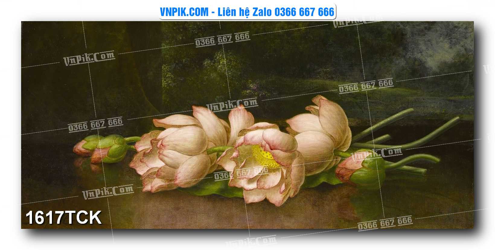 Tranh Hoa Sen – Cá Koi – Cá Chép 1617TCK