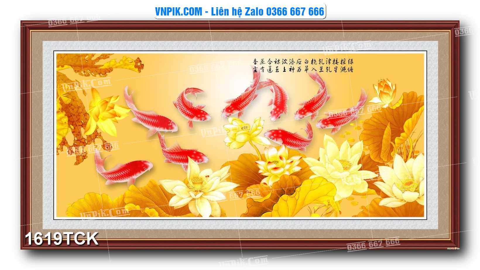 Tranh Hoa Sen – Cá Koi – Cá Chép 1619TCK