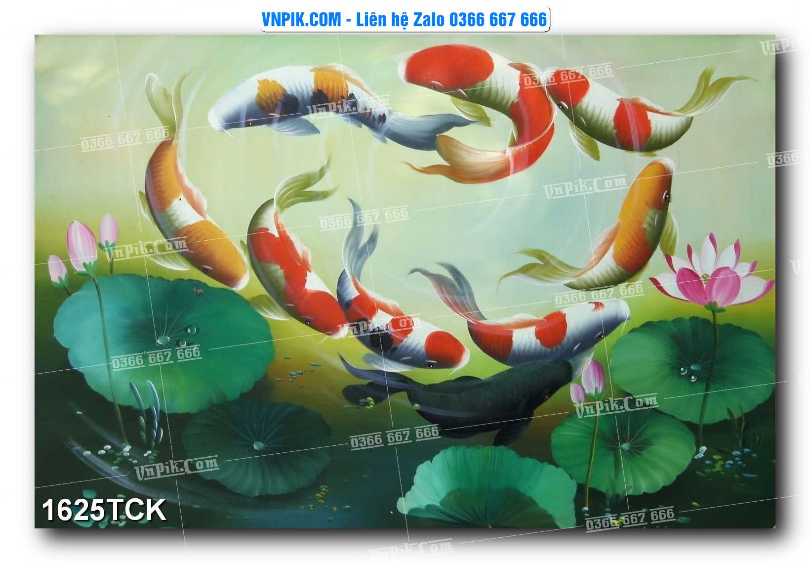 Tranh Hoa Sen – Cá Koi – Cá Chép 1625TCK