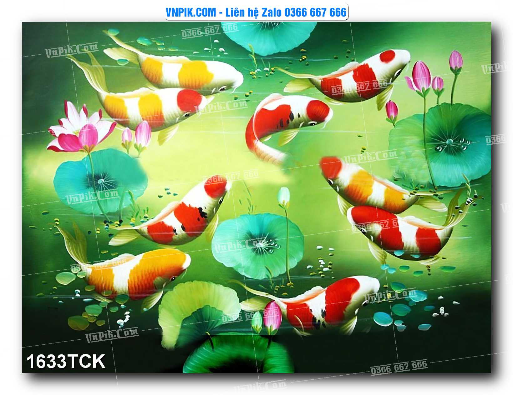 Tranh Hoa Sen – Cá Koi – Cá Chép 1633TCK