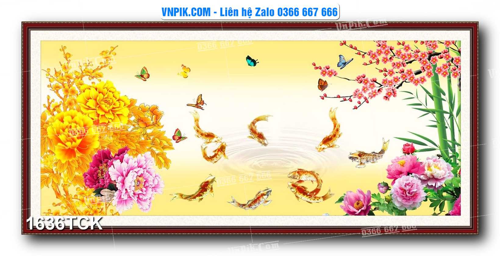 Tranh Hoa Sen – Cá Koi – Cá Chép 1636TCK