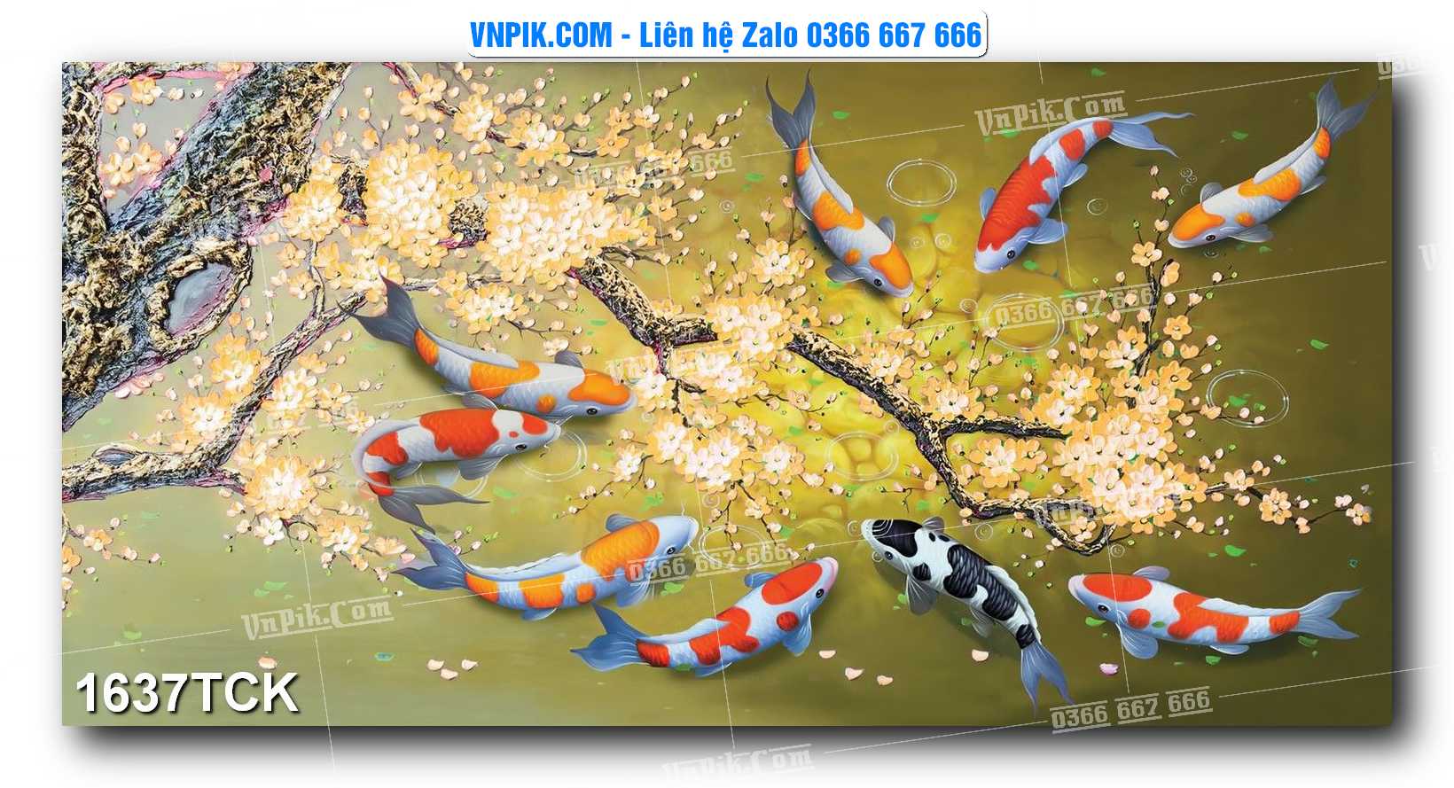 Tranh Hoa Sen – Cá Koi – Cá Chép 1637TCK