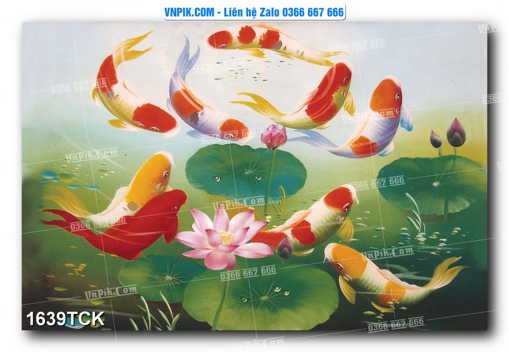 Tranh Hoa Sen – Cá Koi – Cá Chép 1639TCK