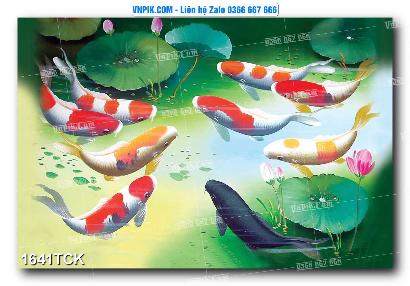 Tranh Hoa Sen – Cá Koi – Cá Chép 1641TCK