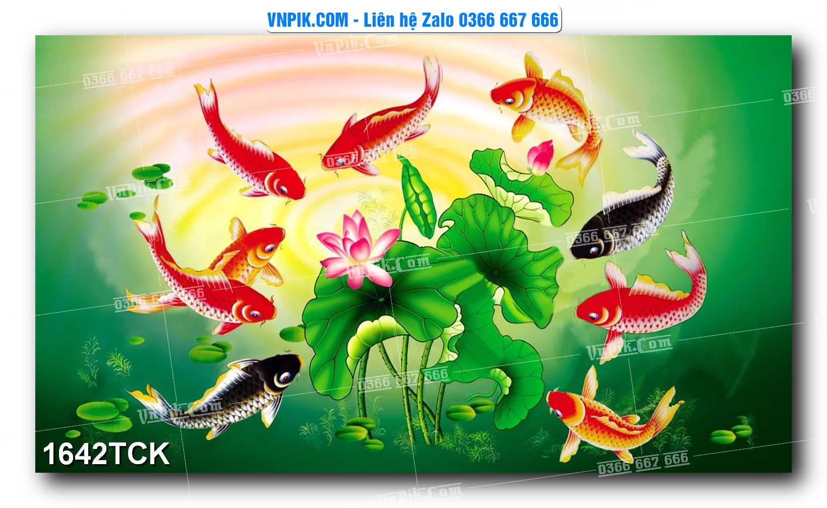 Tranh Hoa Sen – Cá Koi – Cá Chép 1642TCK