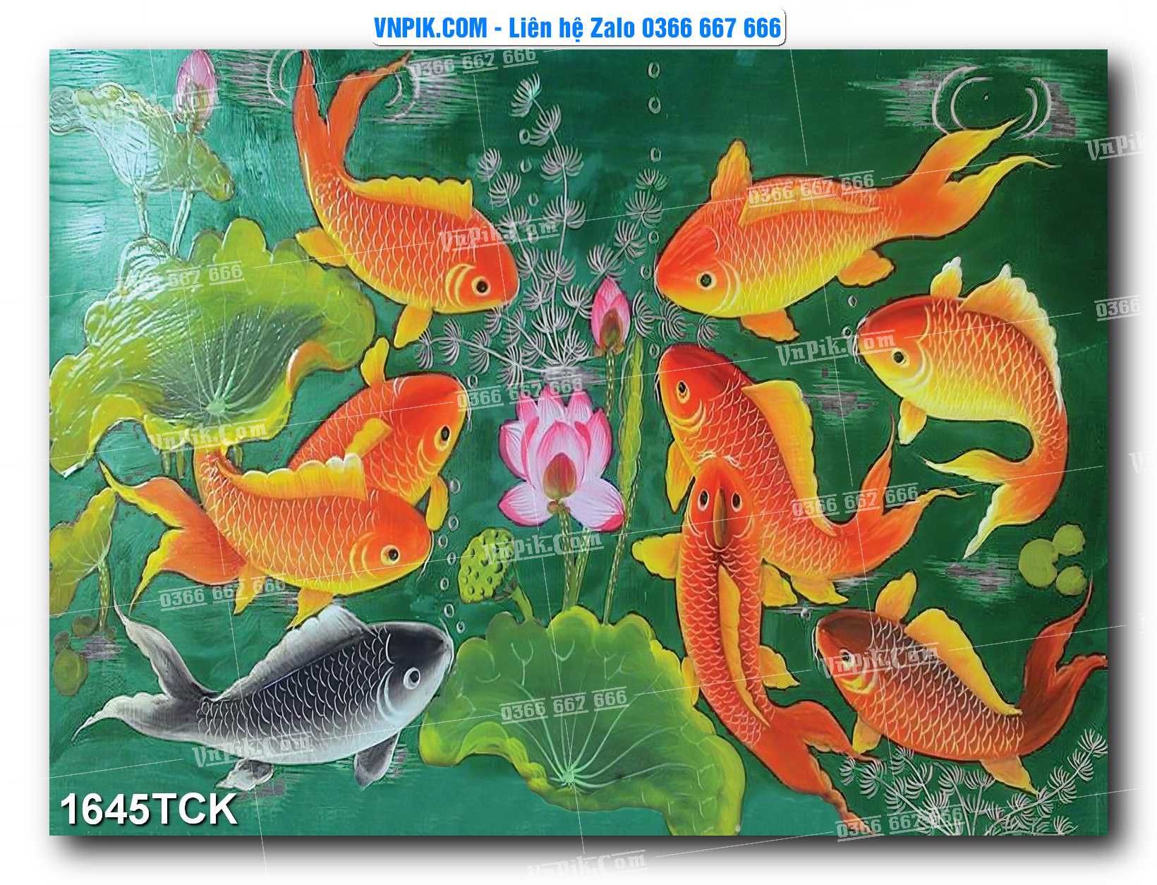 Tranh Hoa Sen – Cá Koi – Cá Chép 1645TCK