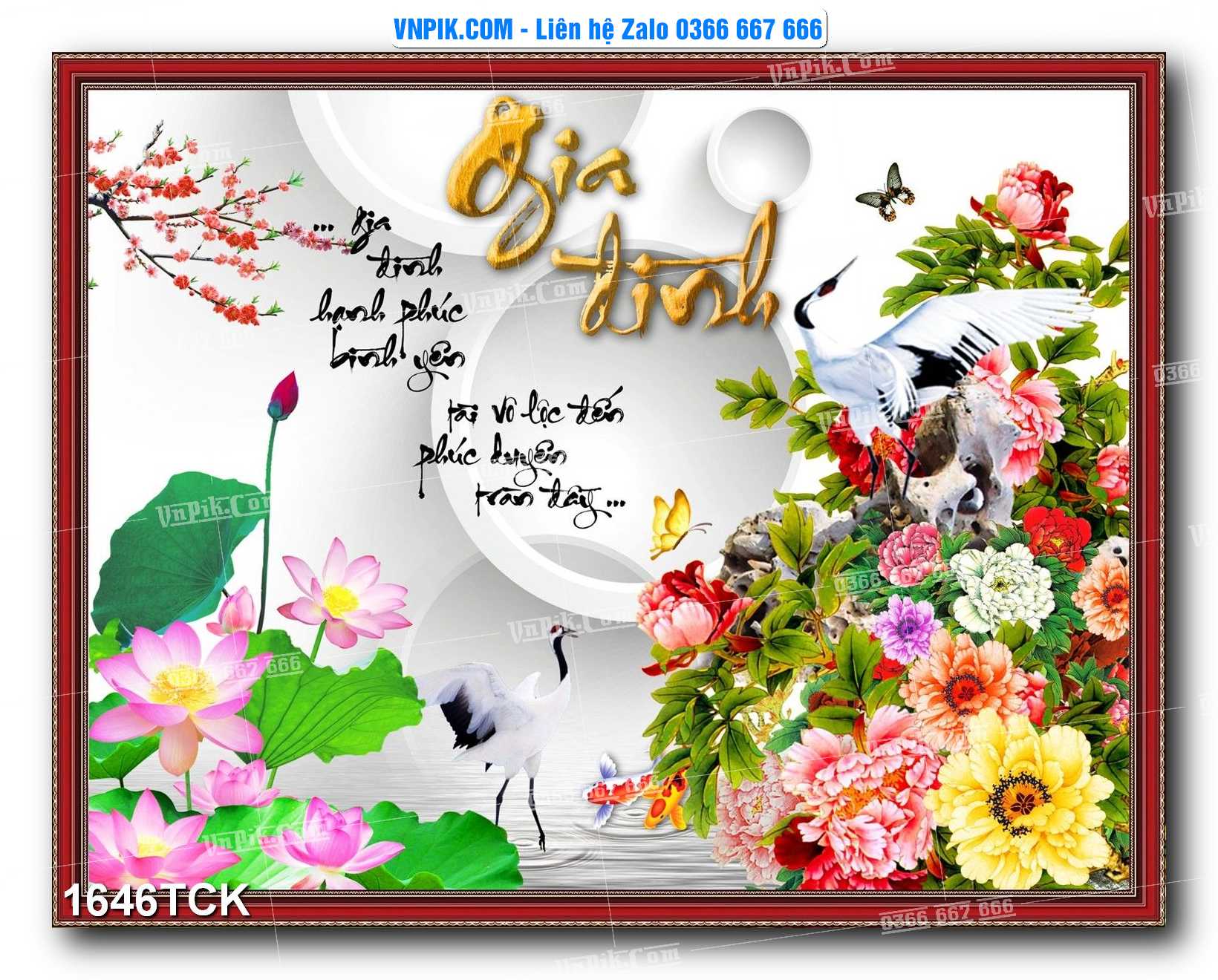 Tranh Hoa Sen – Cá Koi – Cá Chép 1646TCK