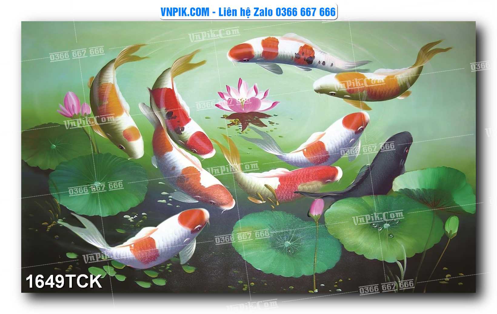 Tranh Hoa Sen – Cá Koi – Cá Chép 1649TCK