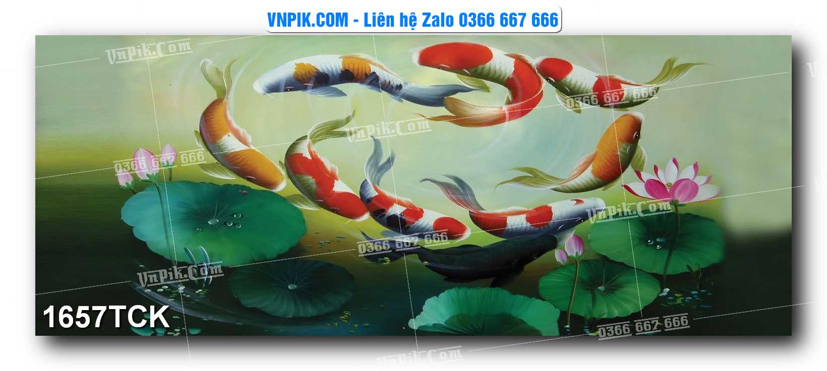 Tranh Hoa Sen – Cá Koi – Cá Chép 1657TCK