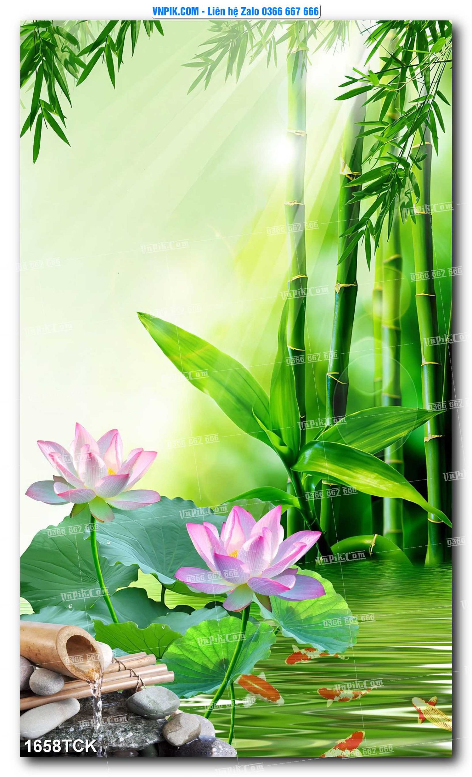 Tranh Hoa Sen – Cá Koi – Cá Chép 1658TCK