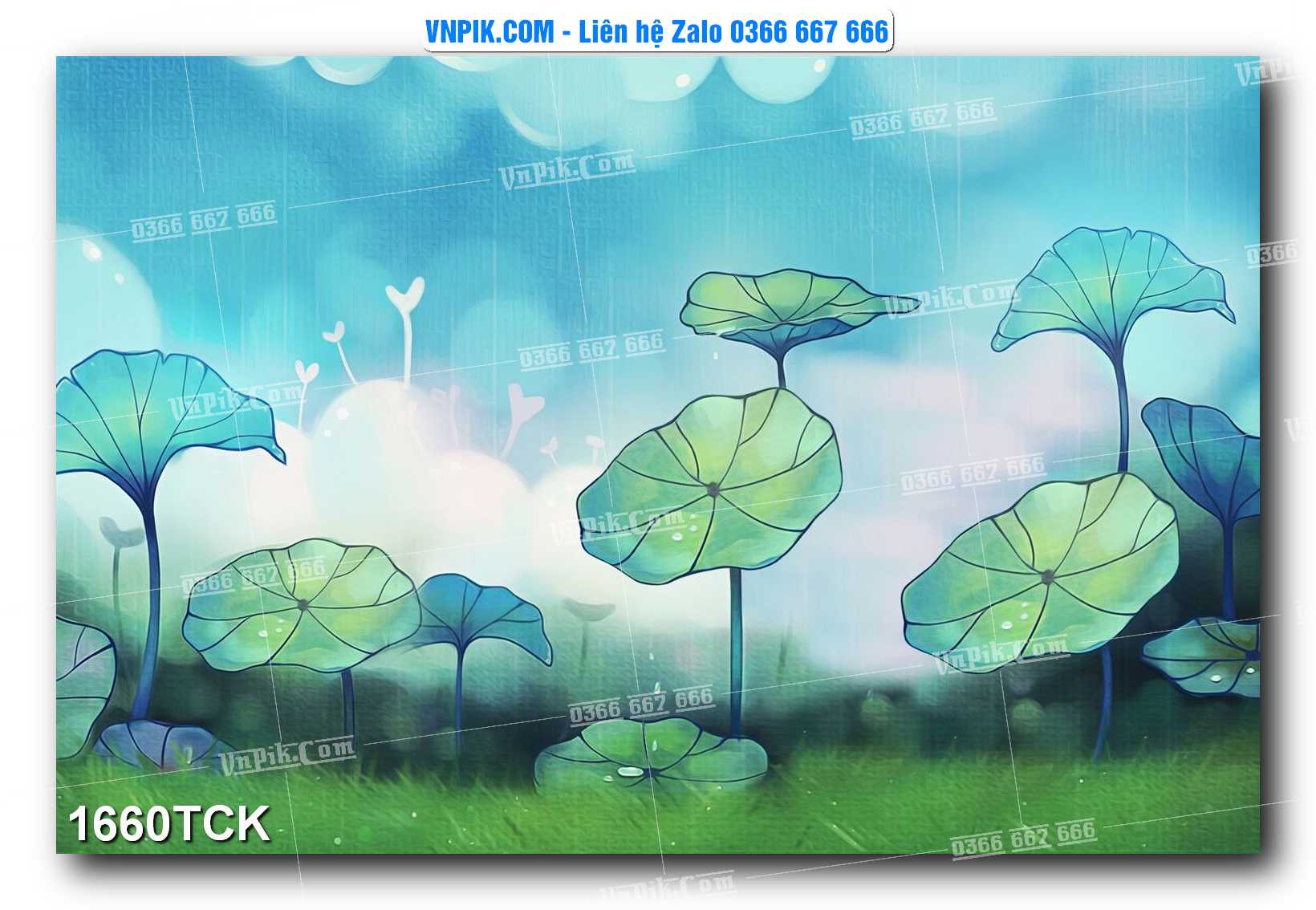 Tranh Hoa Sen – Cá Koi – Cá Chép 1660TCK