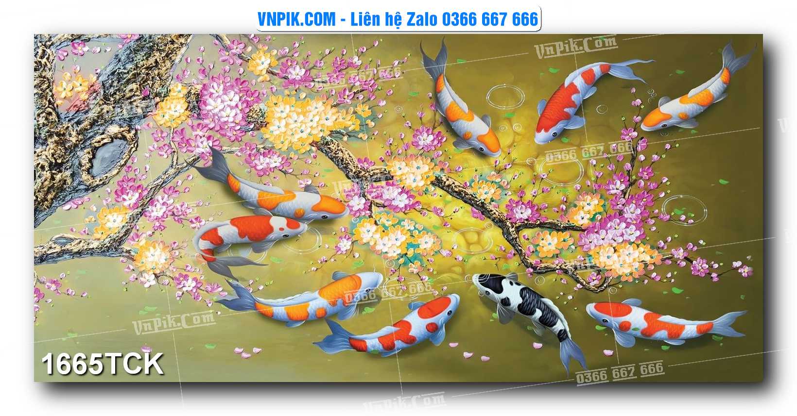 Tranh Hoa Sen – Cá Koi – Cá Chép 1665TCK