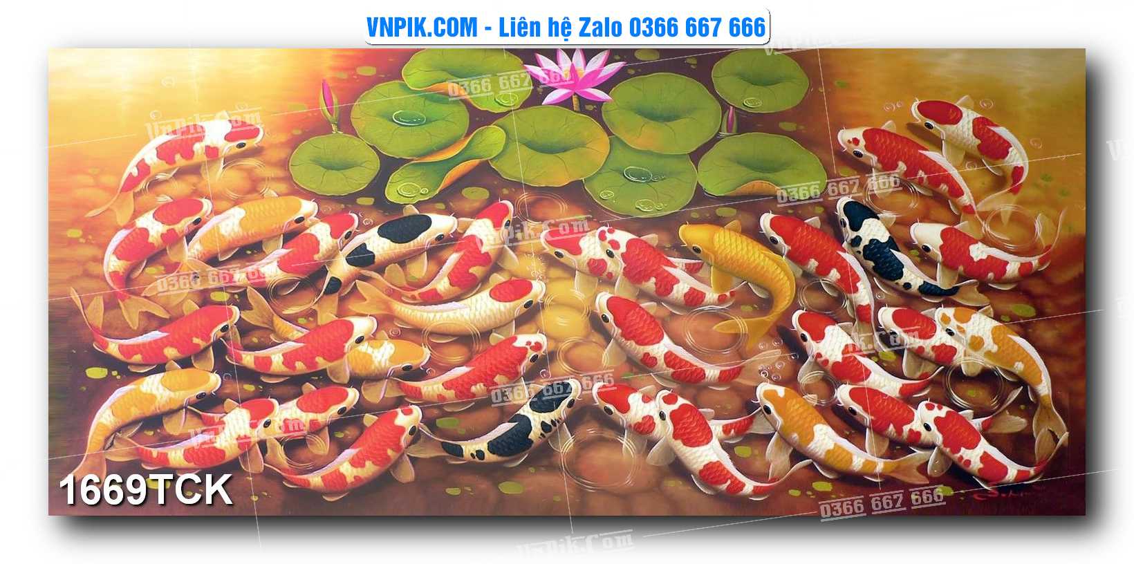 Tranh Hoa Sen – Cá Koi – Cá Chép 1669TCK