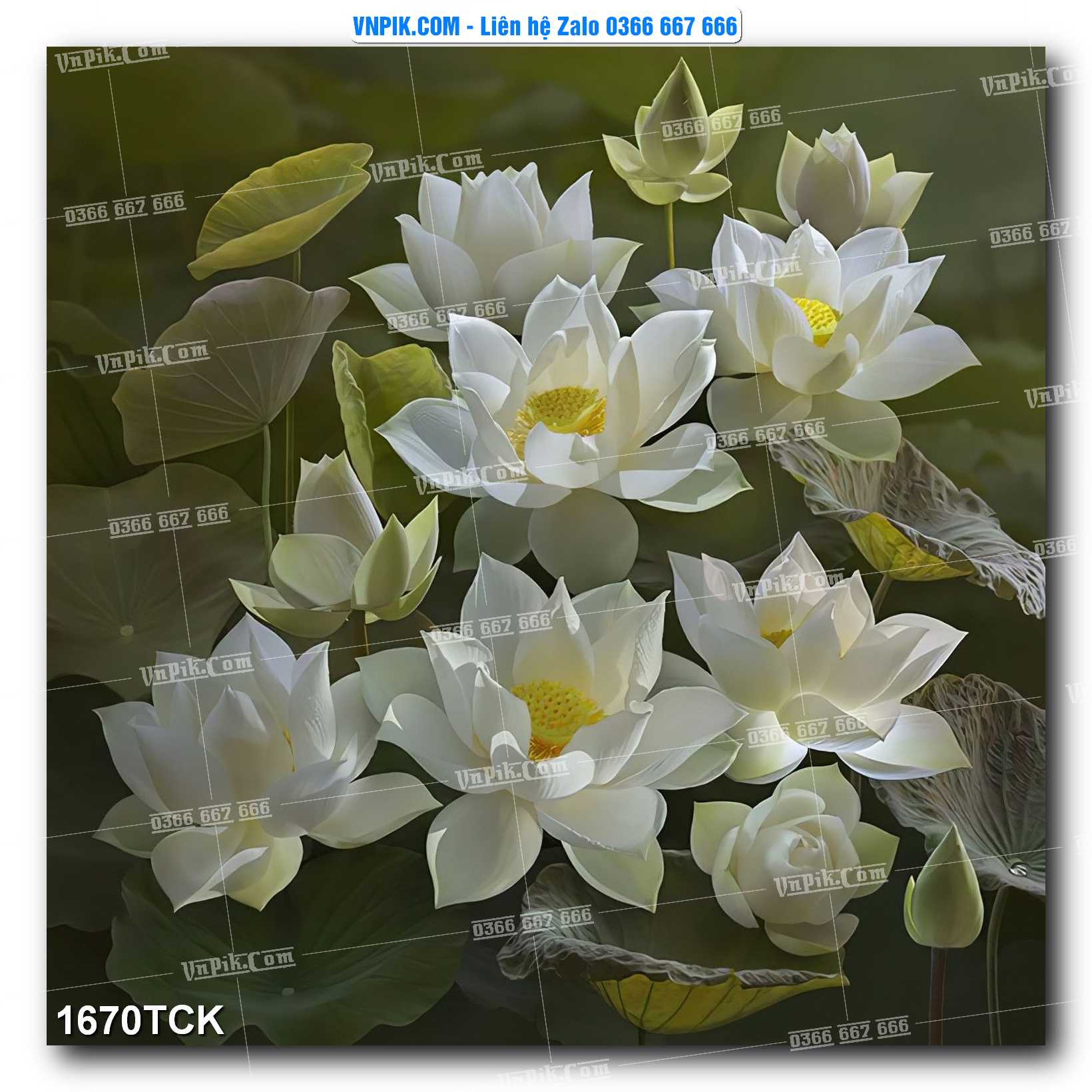 Tranh Hoa Sen – Cá Koi – Cá Chép 1670TCK