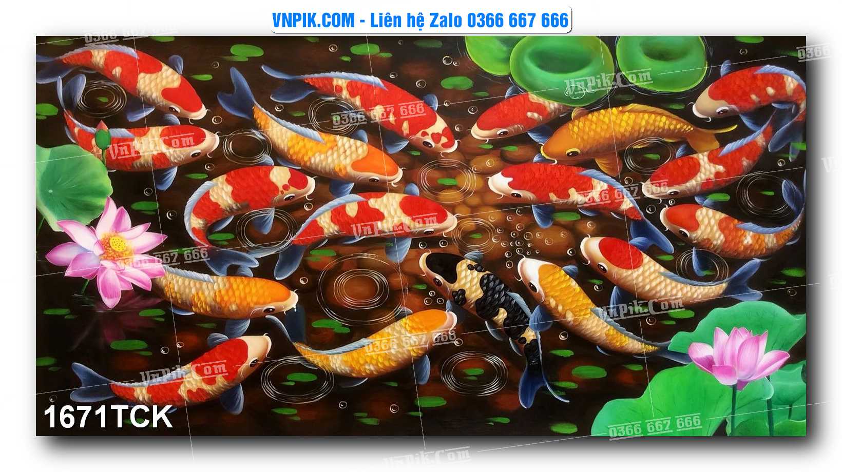 Tranh Hoa Sen – Cá Koi – Cá Chép 1671TCK