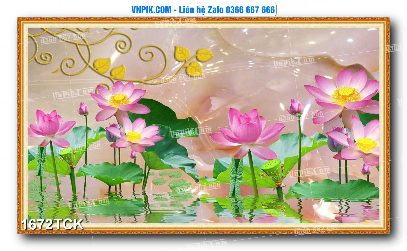 Tranh Hoa Sen – Cá Koi – Cá Chép 1672TCK