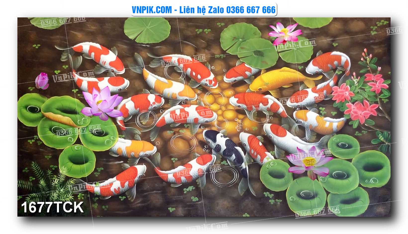 Tranh Hoa Sen – Cá Koi – Cá Chép 1677TCK