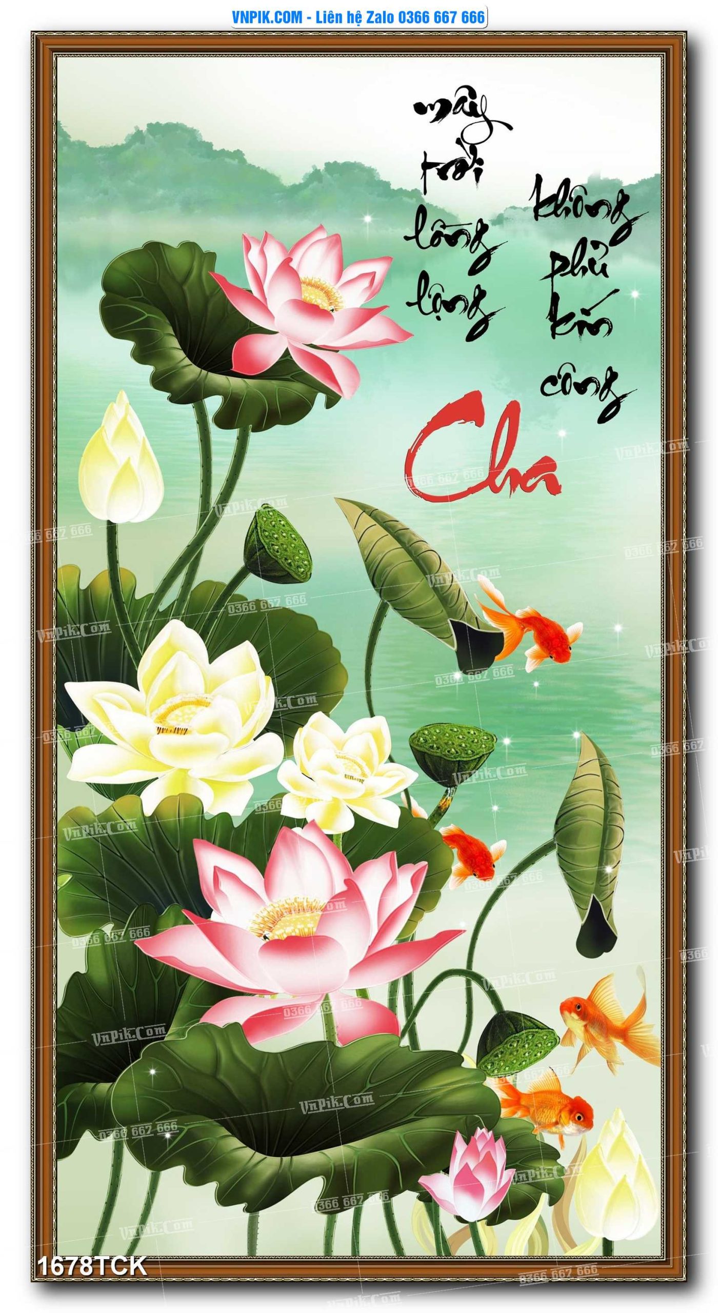Tranh Hoa Sen – Cá Koi – Cá Chép 1678TCK