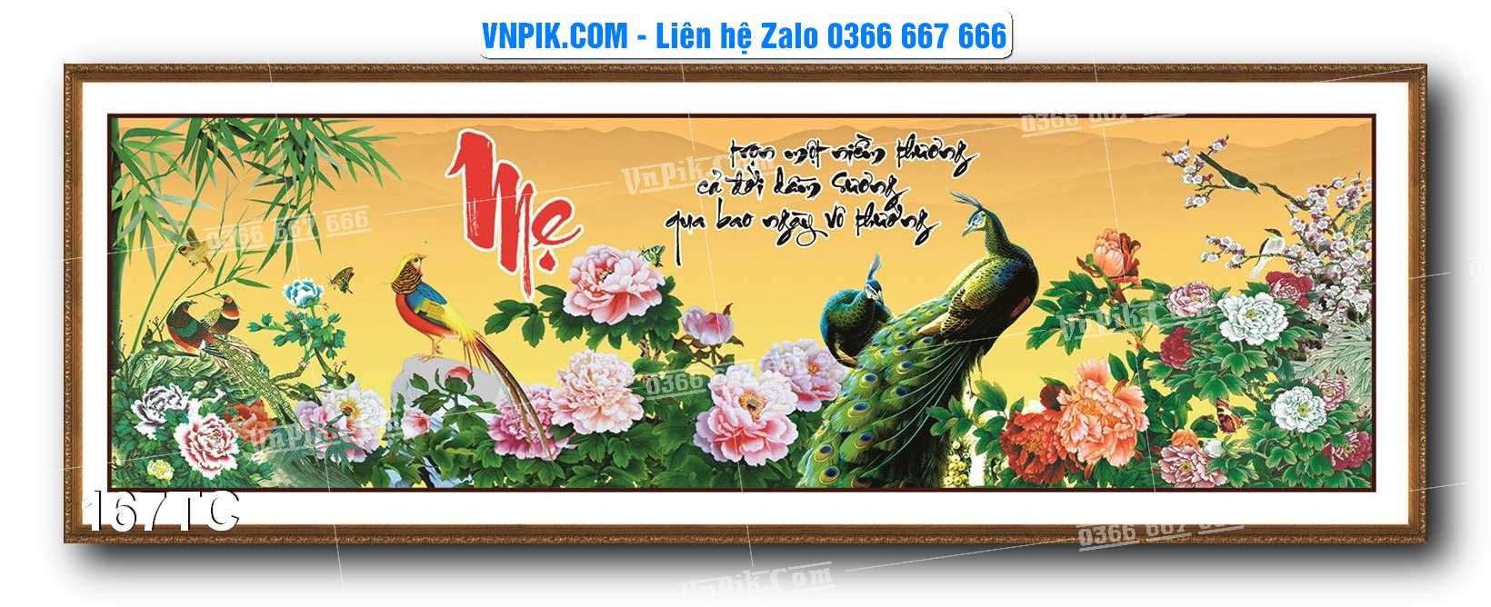 Tranh Treo Tường – Chim Công Hoa Mẫu Đơn 167TC
