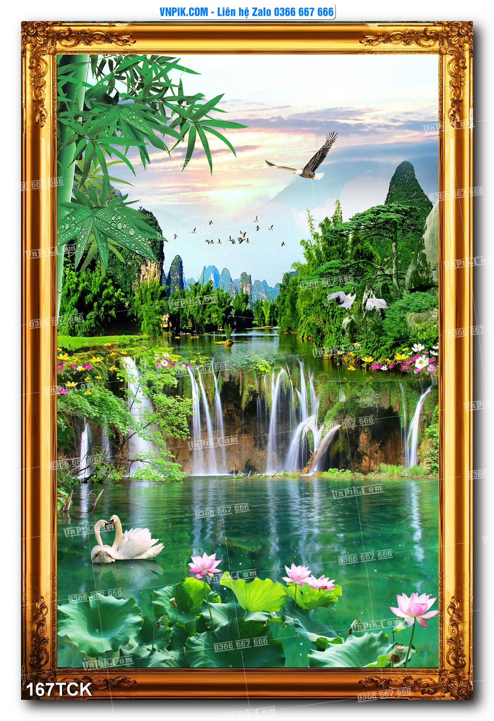 Tranh Hoa Sen – Cá Koi – Cá Chép  167TCK