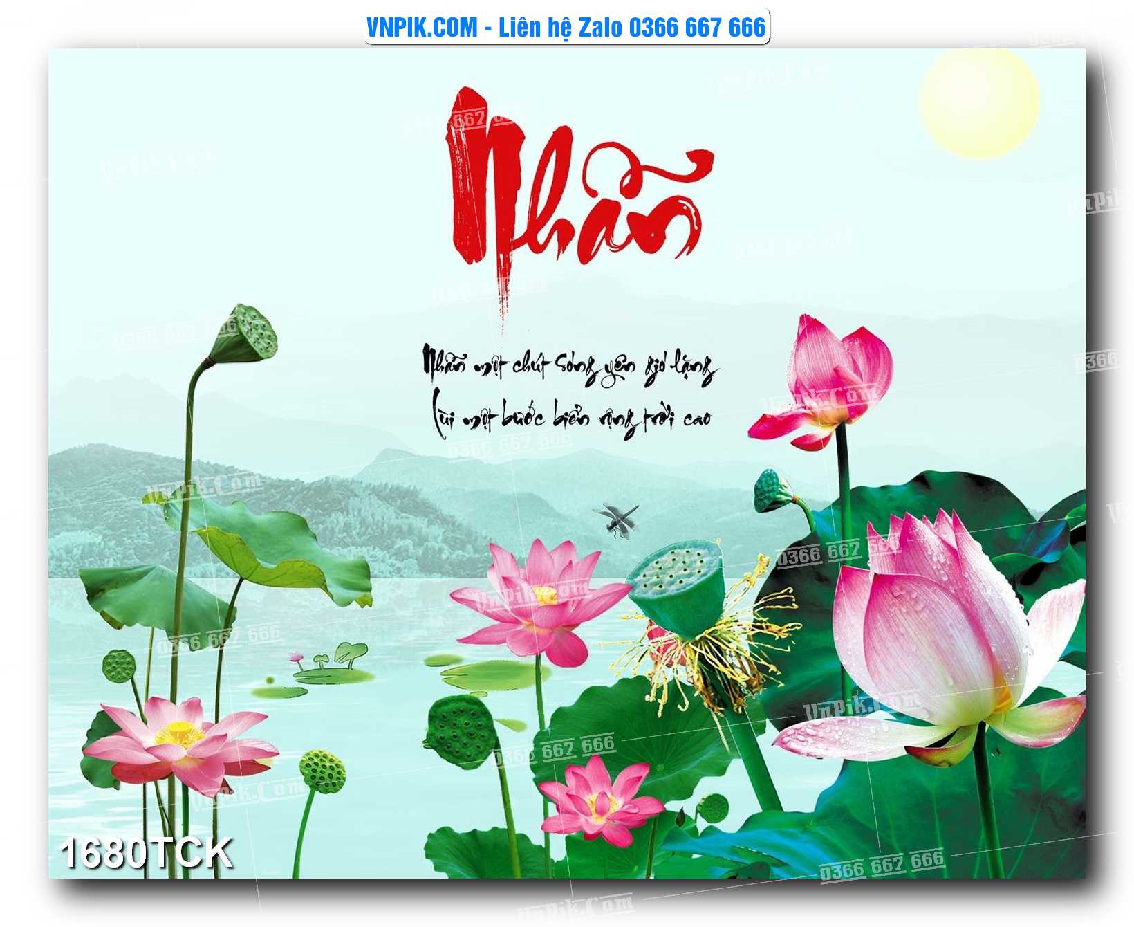 Tranh Hoa Sen – Cá Koi – Cá Chép 1680TCK