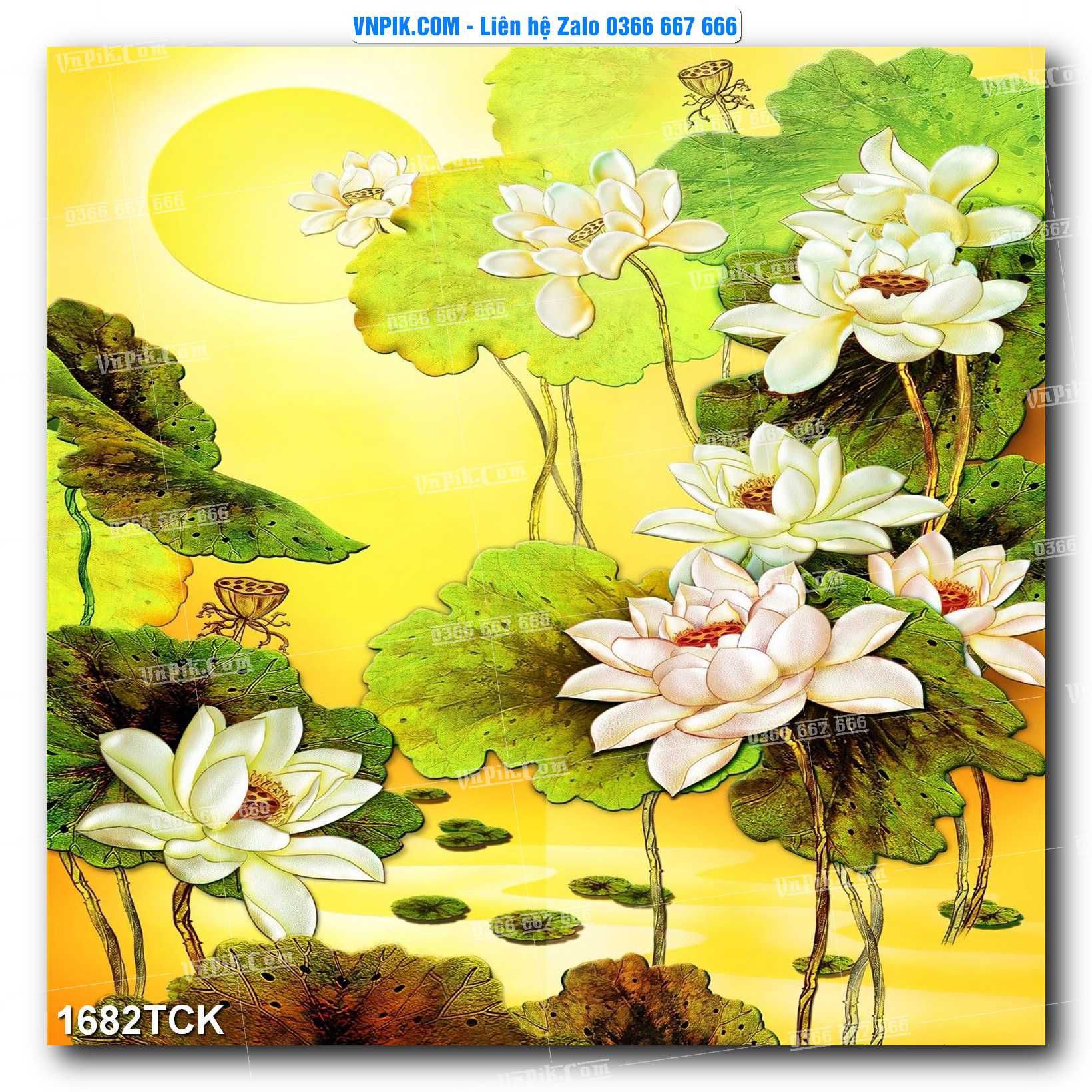 Tranh Hoa Sen – Cá Koi – Cá Chép 1682TCK