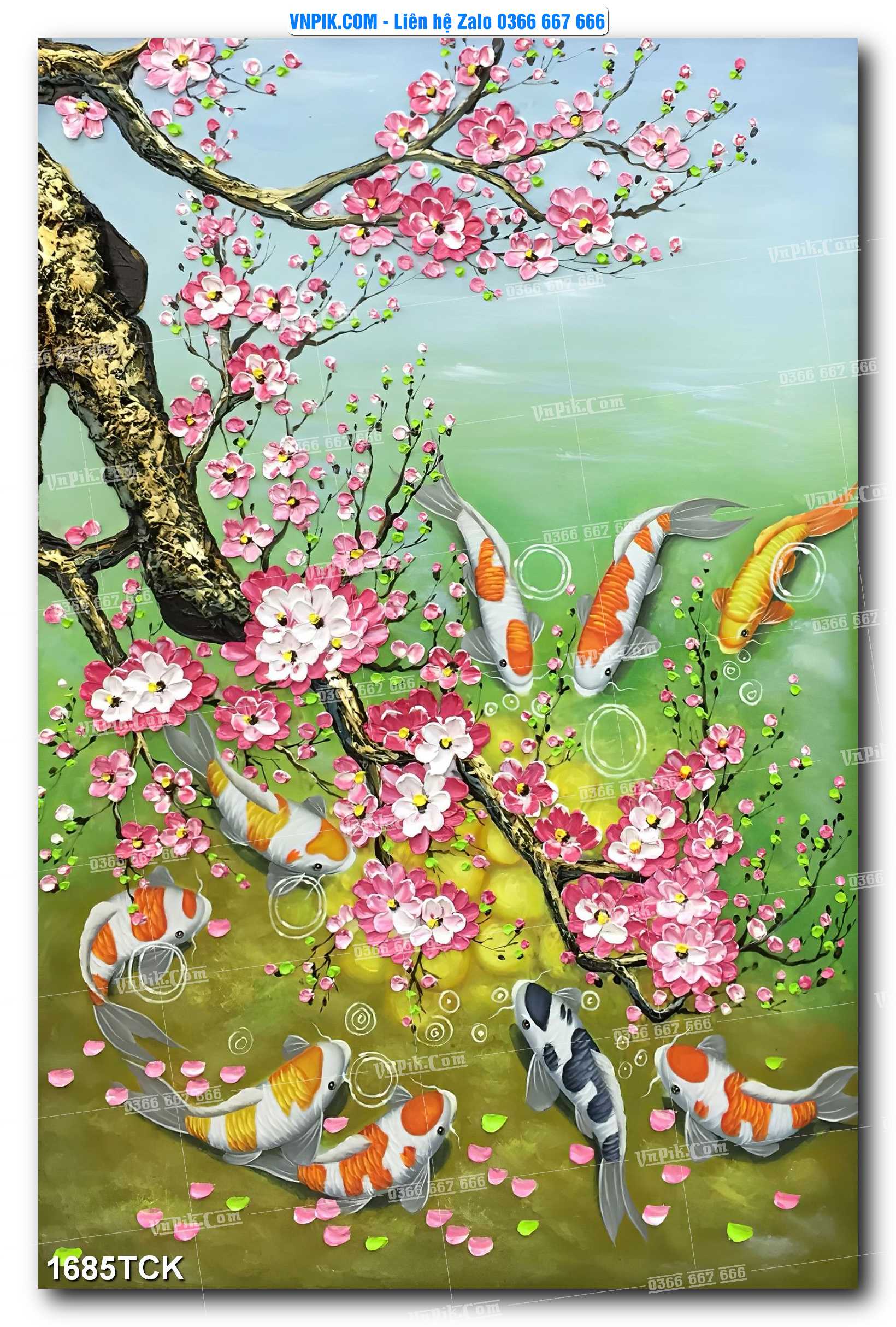 Tranh Hoa Sen – Cá Koi – Cá Chép 1685TCK
