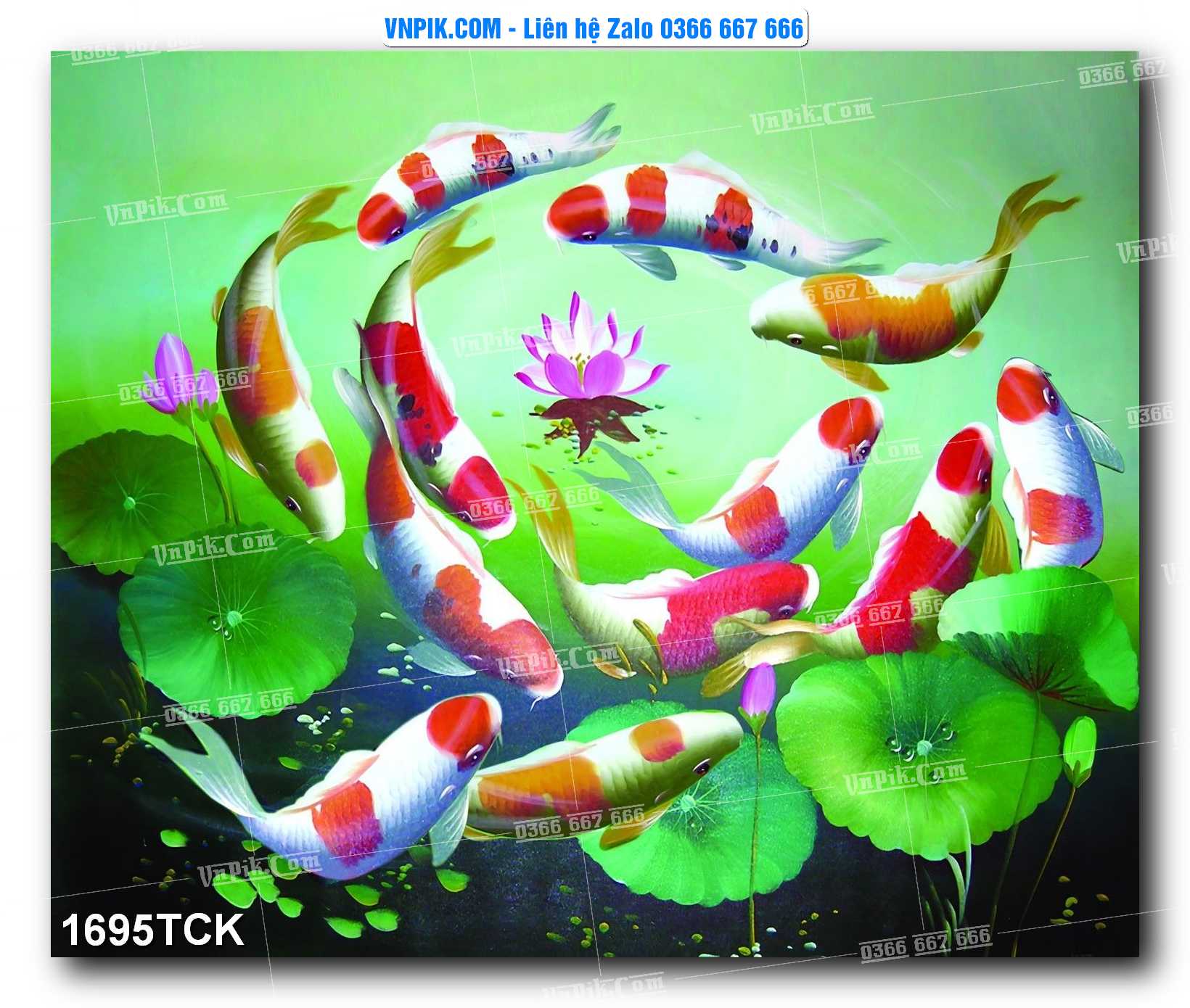 Tranh Hoa Sen – Cá Koi – Cá Chép 1695TCK
