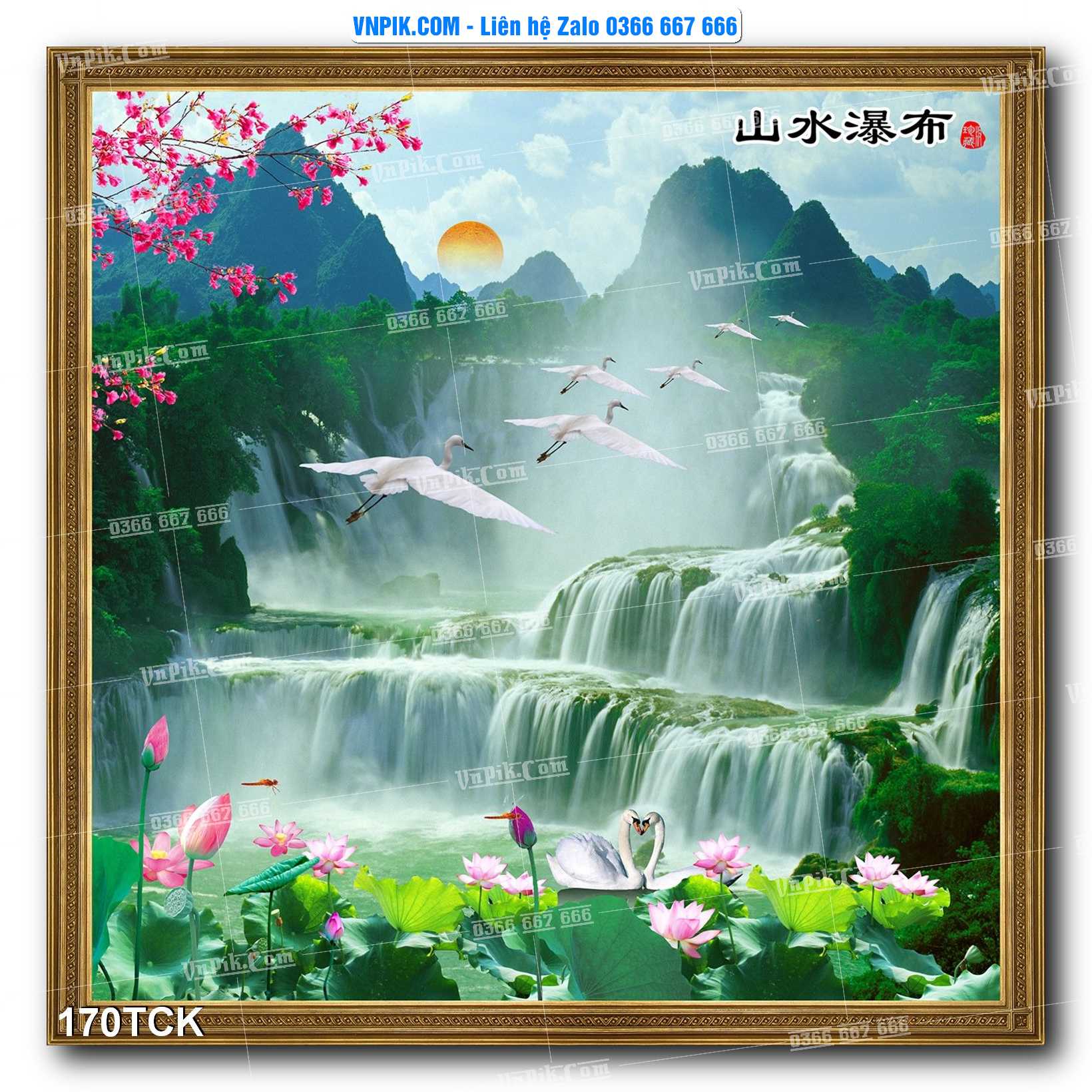 Tranh Hoa Sen – Cá Koi – Cá Chép  170TCK