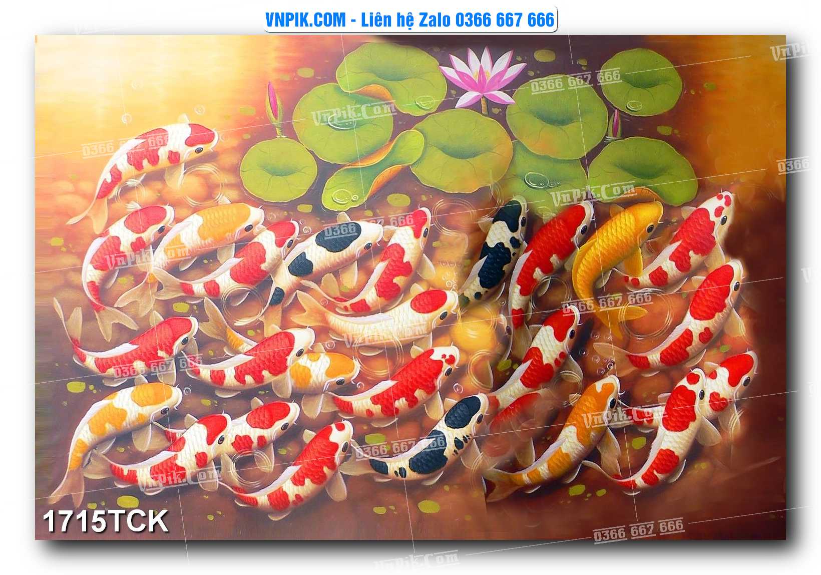 Tranh Hoa Sen – Cá Koi – Cá Chép 1715TCK