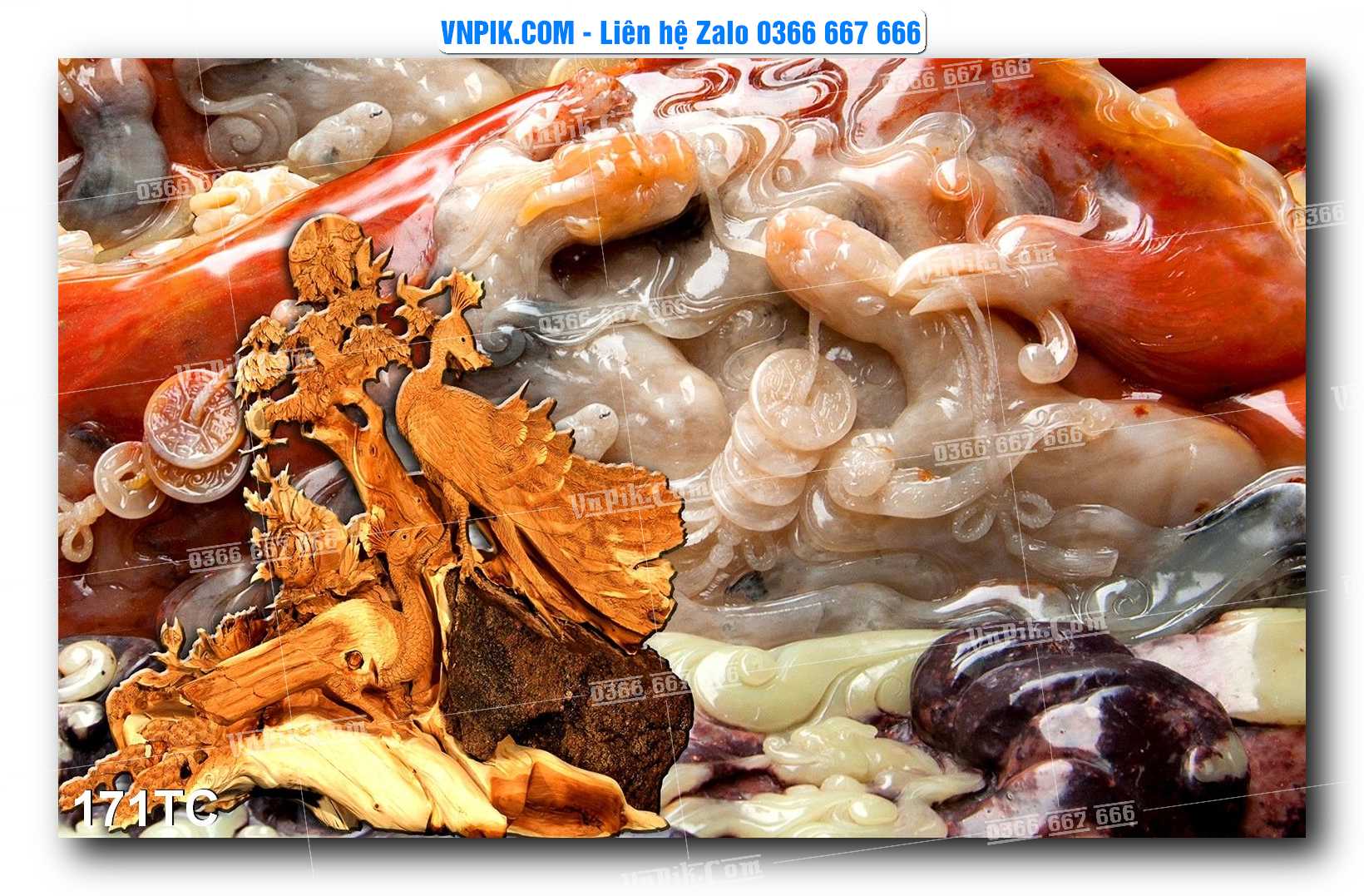 Tranh Treo Tường – Chim Công Hoa Mẫu Đơn 171TC