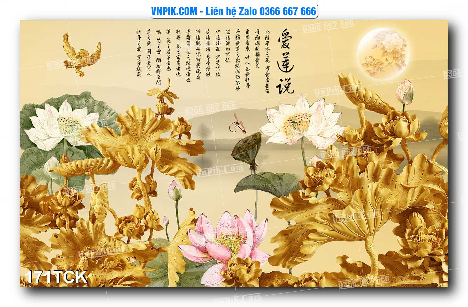 Tranh Hoa Sen – Cá Koi – Cá Chép  171TCK