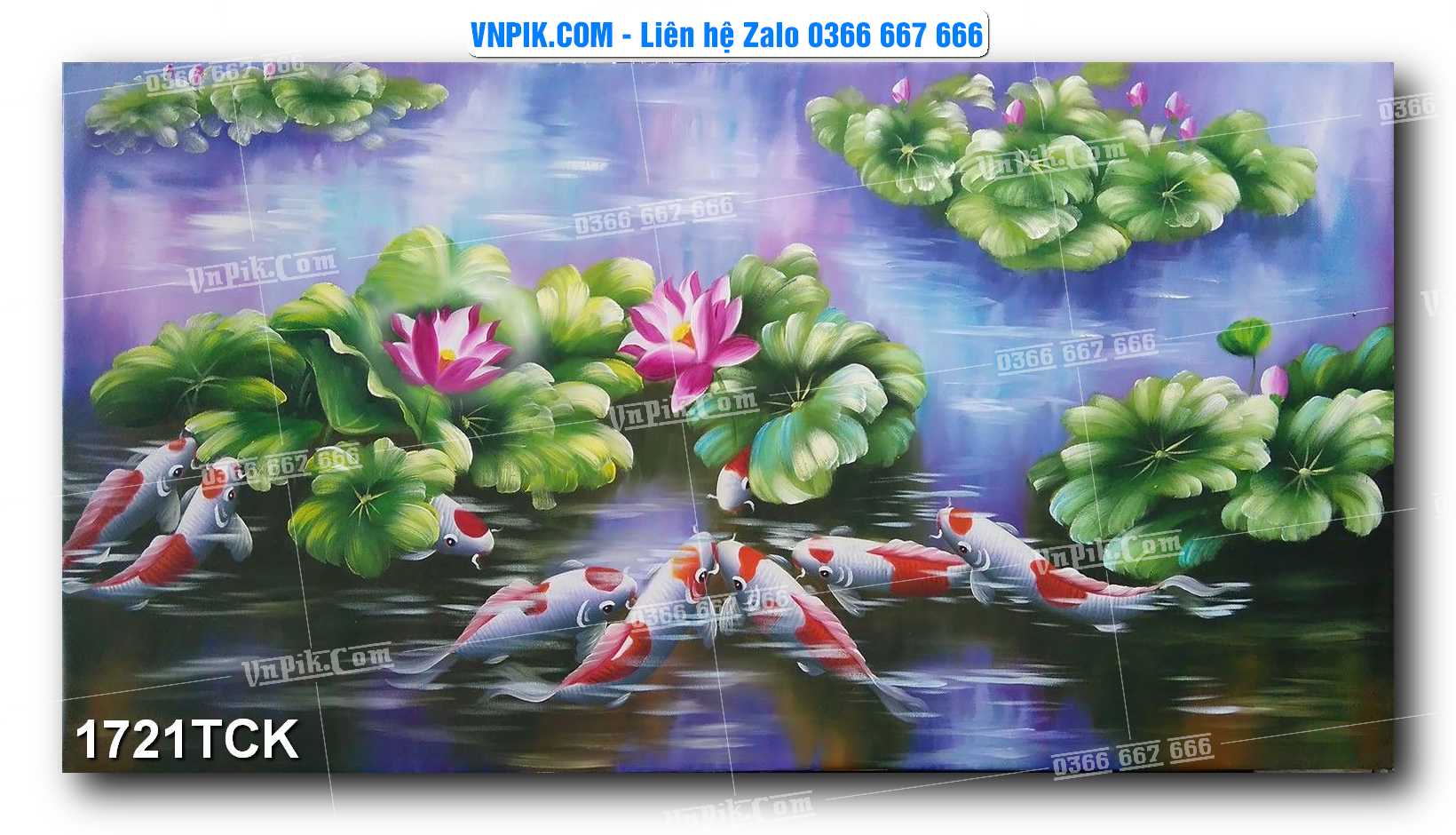 Tranh Hoa Sen – Cá Koi – Cá Chép 1721TCK