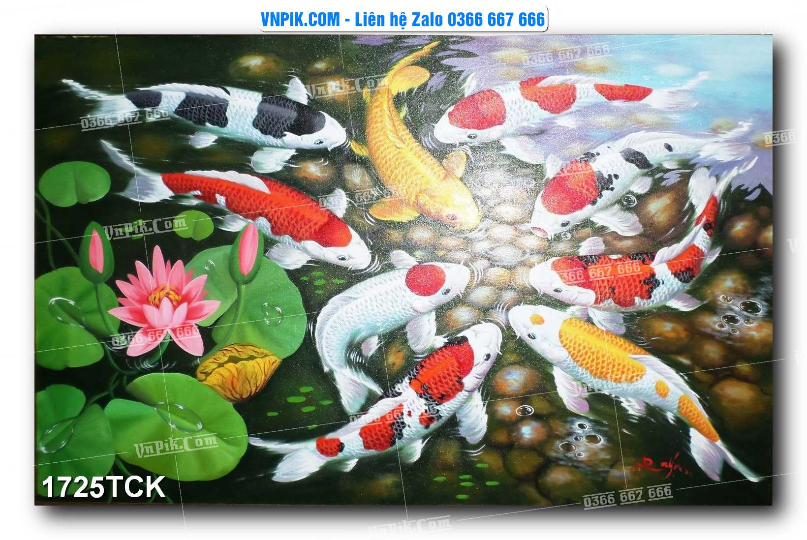 Tranh Hoa Sen – Cá Koi – Cá Chép 1725TCK