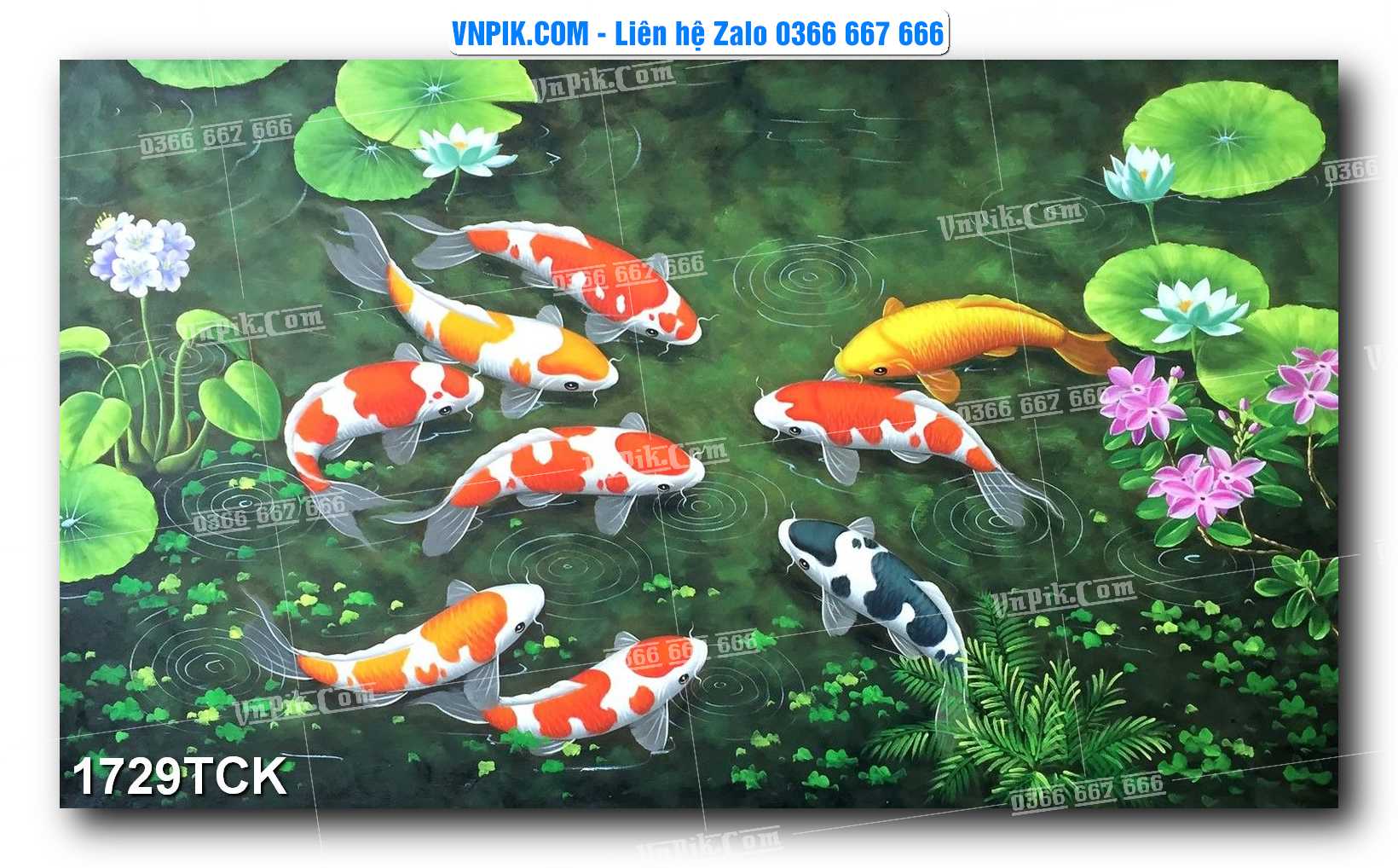 Tranh Hoa Sen – Cá Koi – Cá Chép 1729TCK