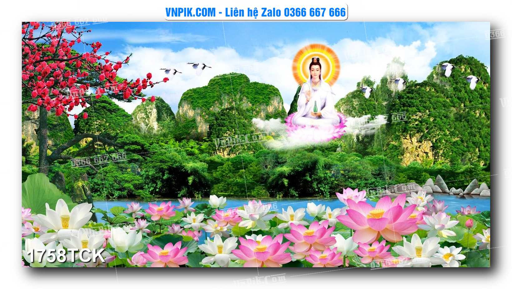 Tranh Hoa Sen – Cá Koi – Cá Chép 1758TCK