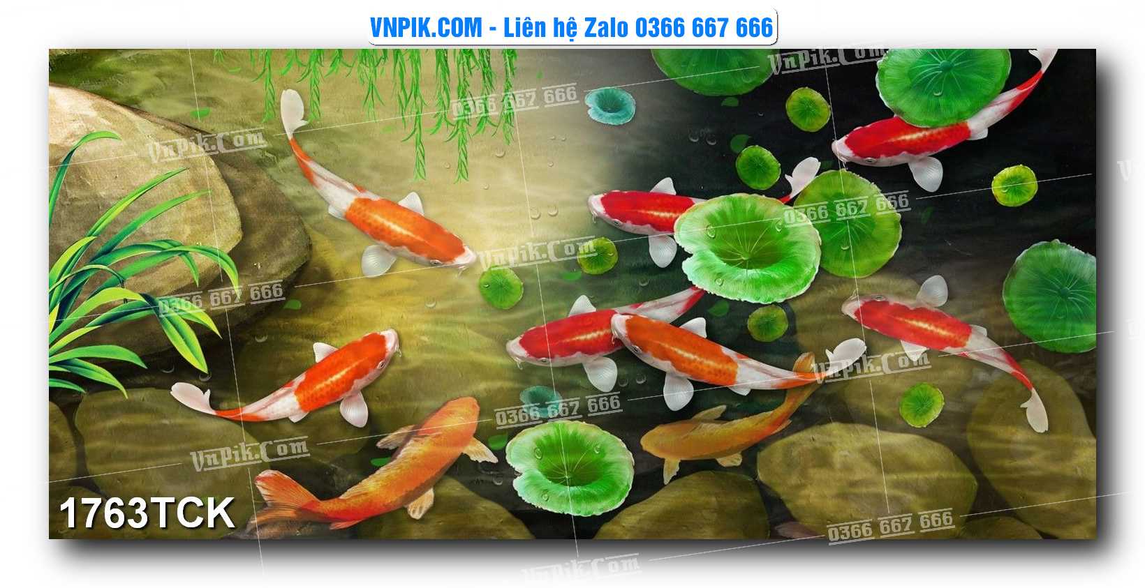 Tranh Hoa Sen – Cá Koi – Cá Chép 1763TCK