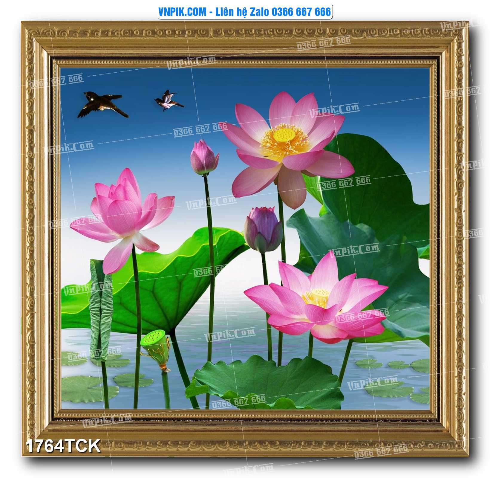 Tranh Hoa Sen – Cá Koi – Cá Chép 1764TCK