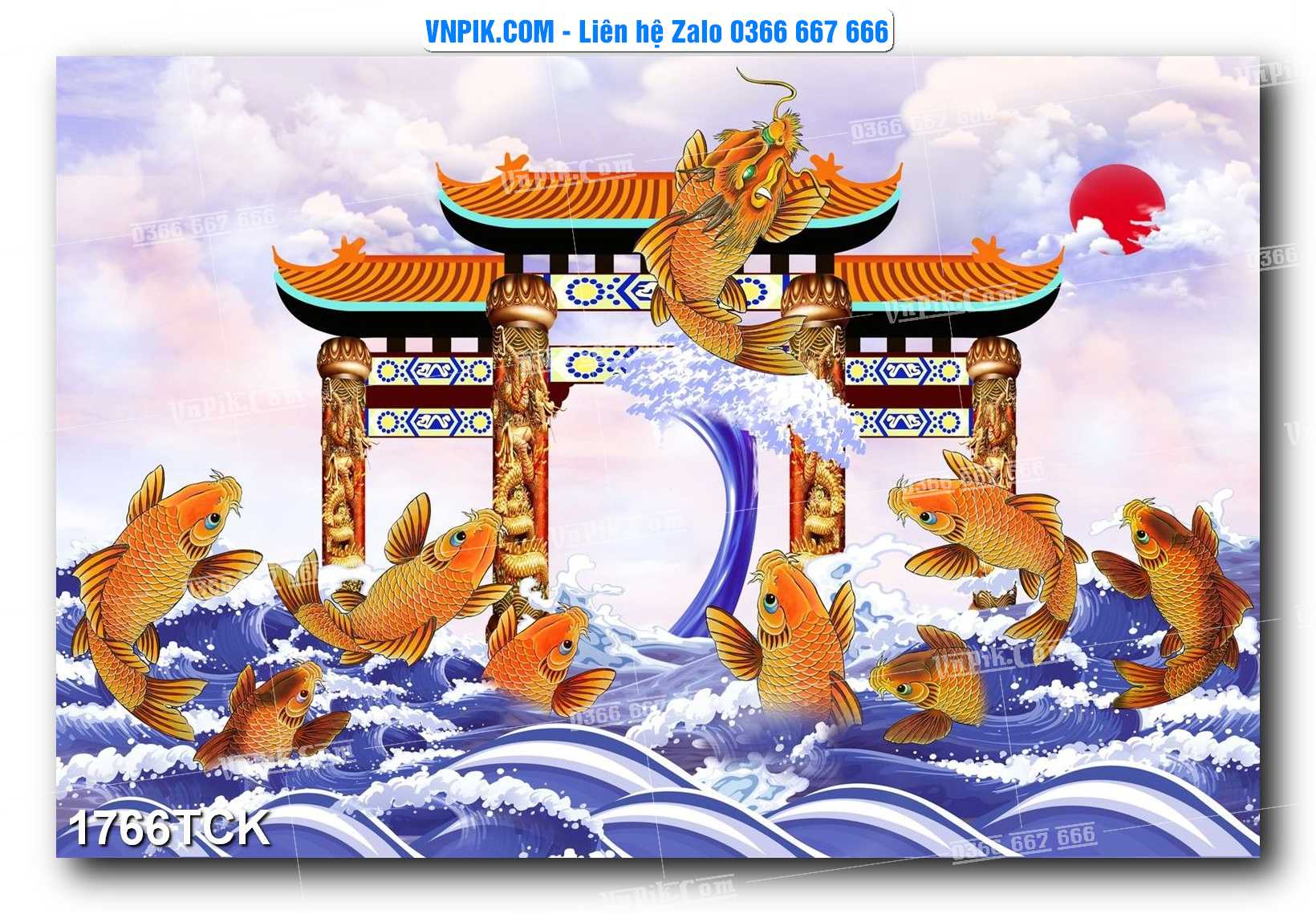 Tranh Hoa Sen – Cá Koi – Cá Chép 1766TCK