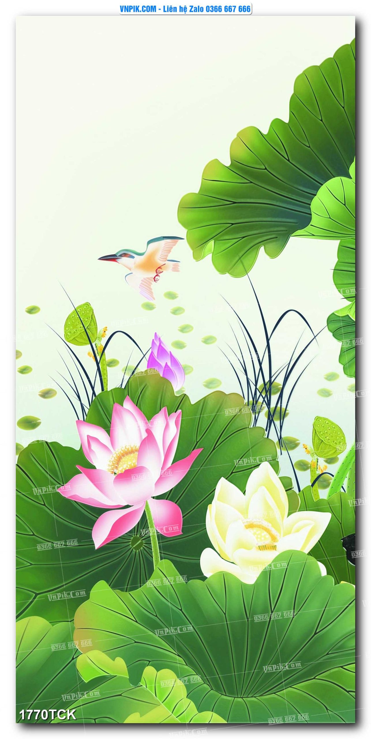 Tranh Hoa Sen – Cá Koi – Cá Chép 1770TCK