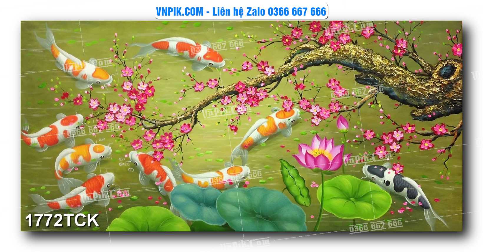 Tranh Hoa Sen – Cá Koi – Cá Chép 1772TCK
