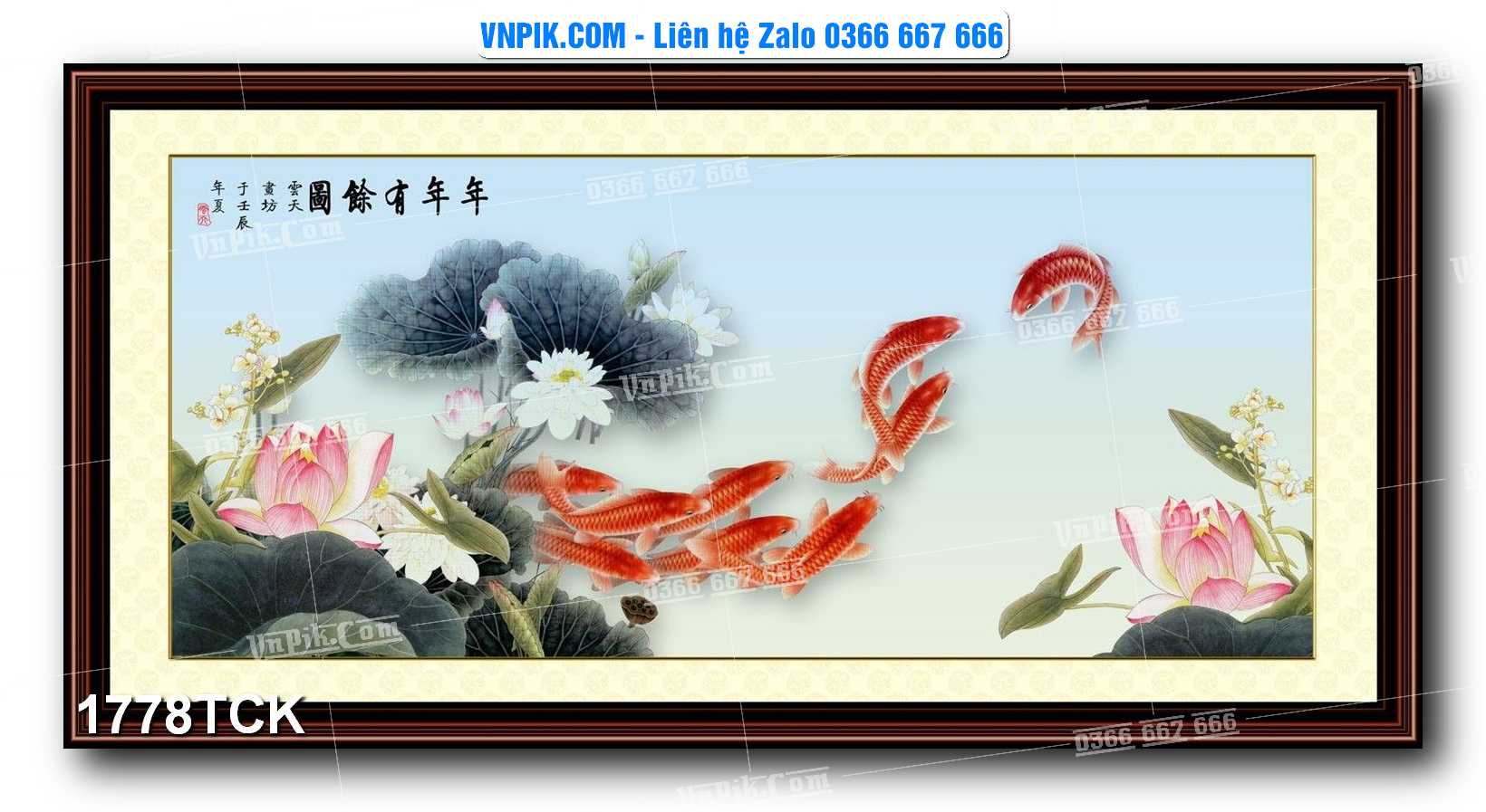 Tranh Hoa Sen – Cá Koi – Cá Chép 1778TCK