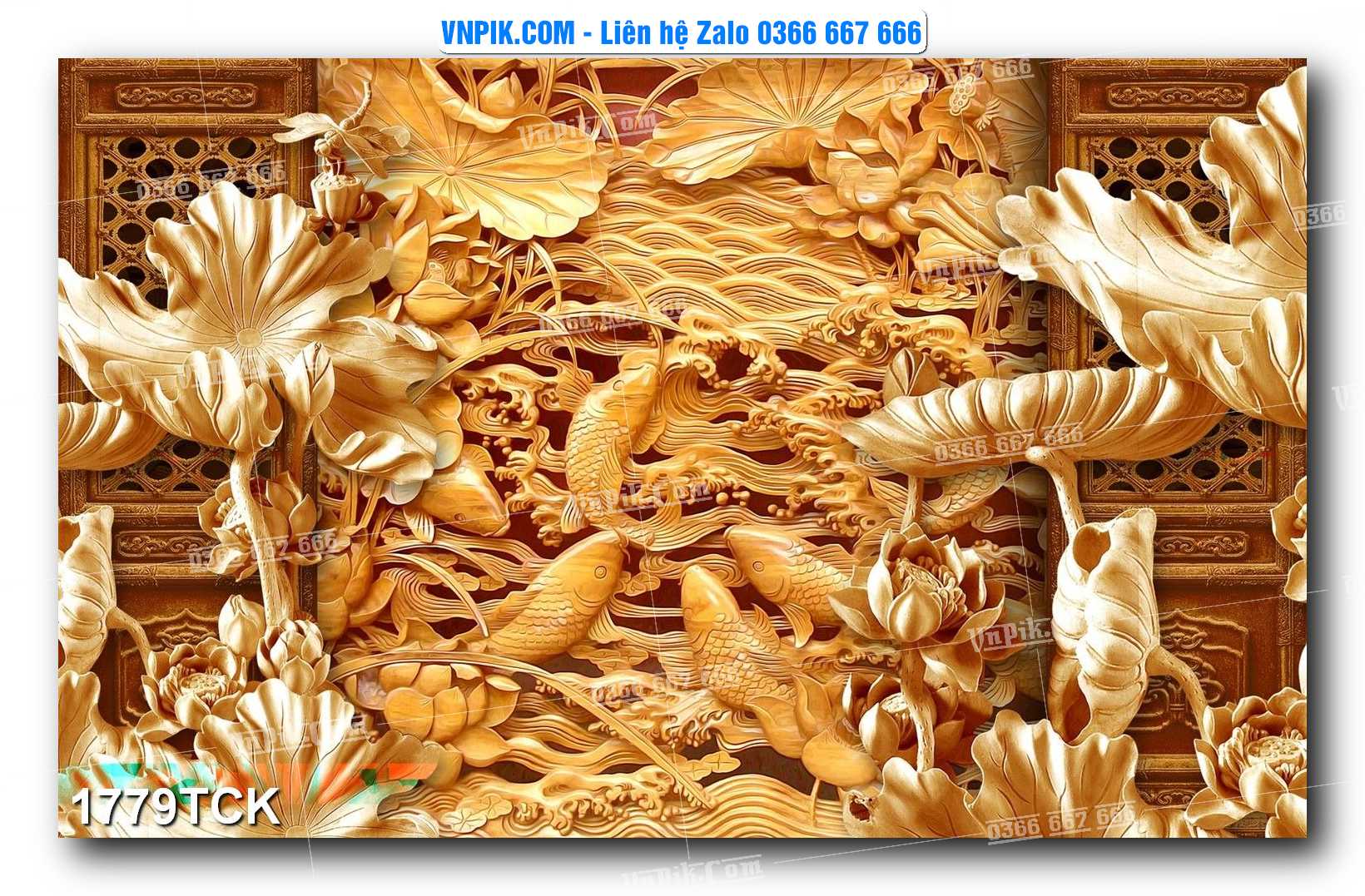Tranh Hoa Sen – Cá Koi – Cá Chép 1779TCK