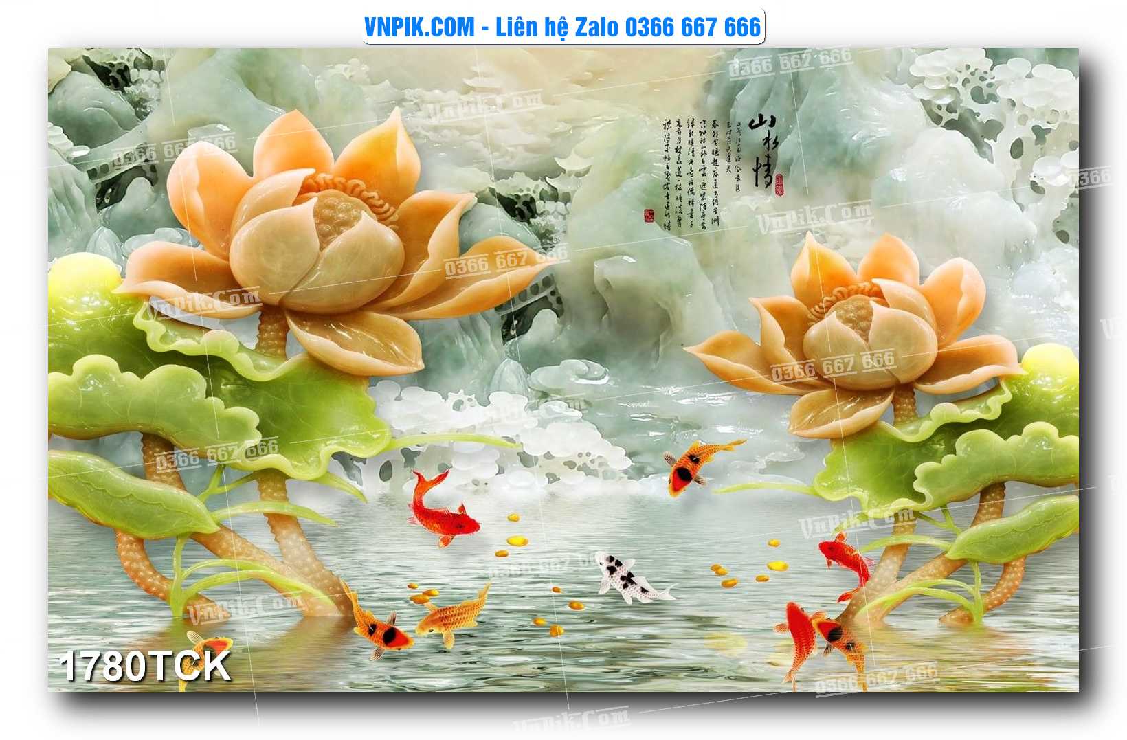 Tranh Hoa Sen – Cá Koi – Cá Chép 1780TCK