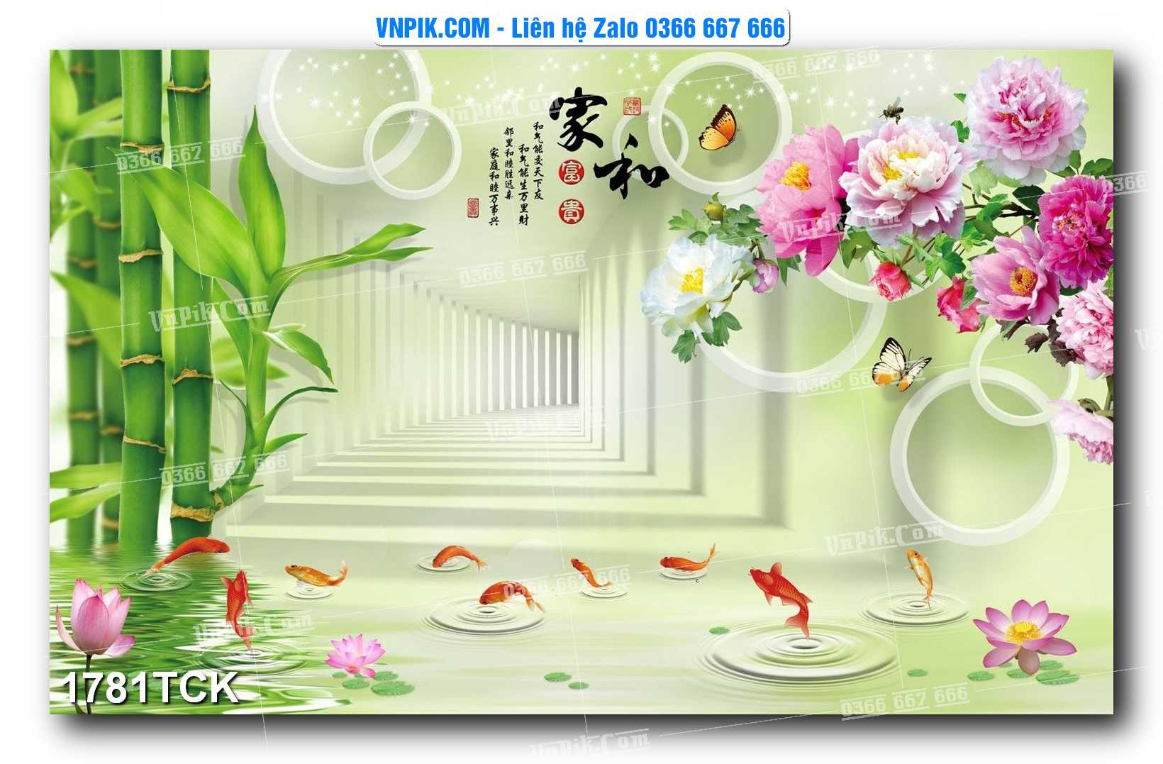 Tranh Hoa Sen – Cá Koi – Cá Chép 1781TCK