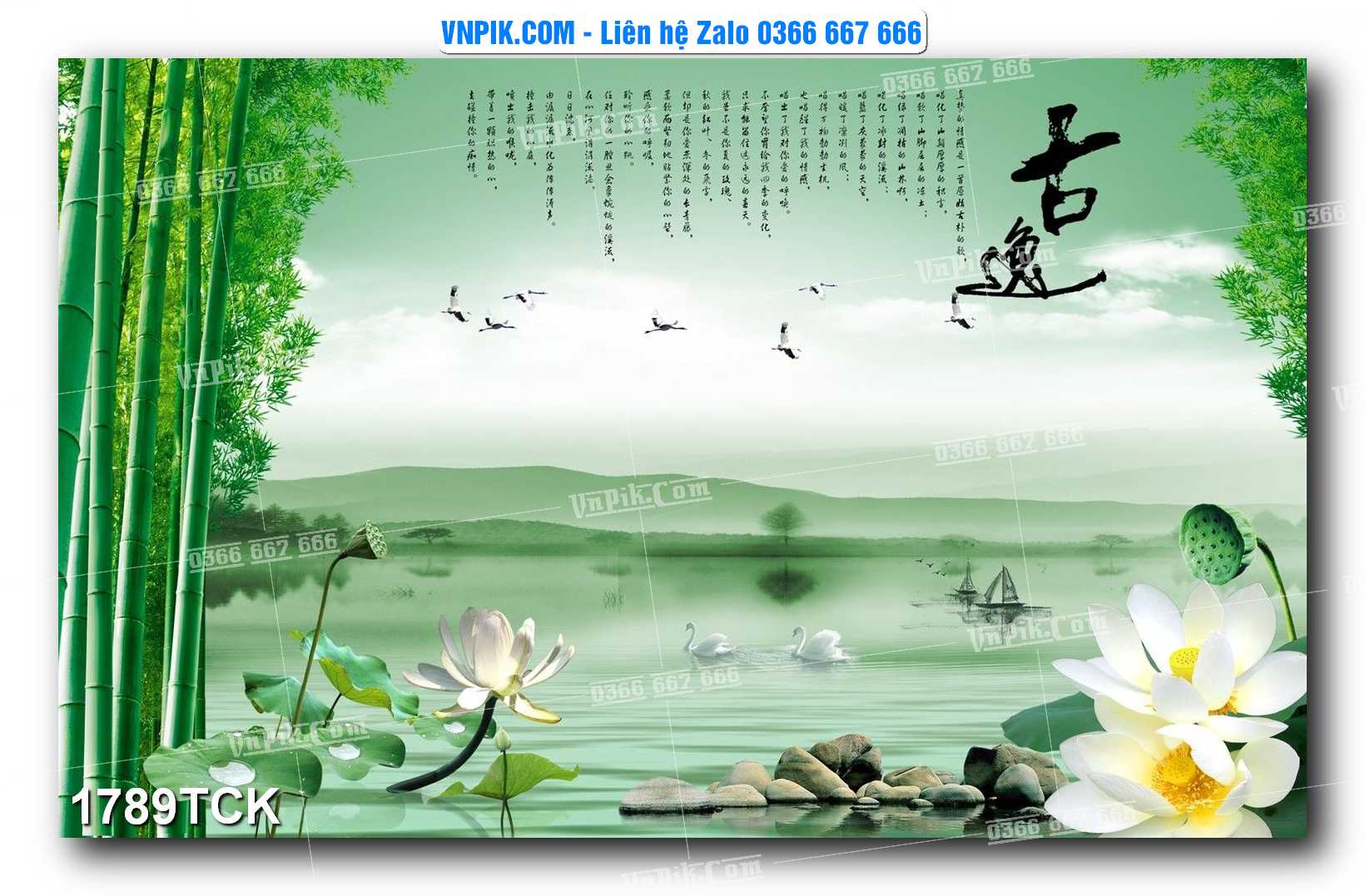 Tranh Hoa Sen – Cá Koi – Cá Chép 1789TCK