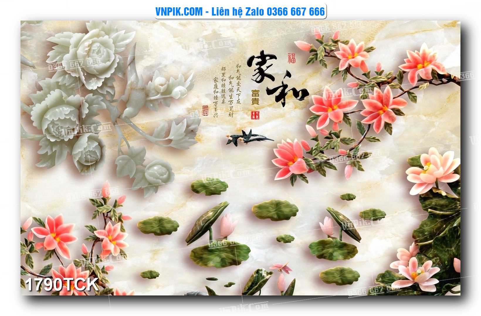 Tranh Hoa Sen – Cá Koi – Cá Chép 1790TCK